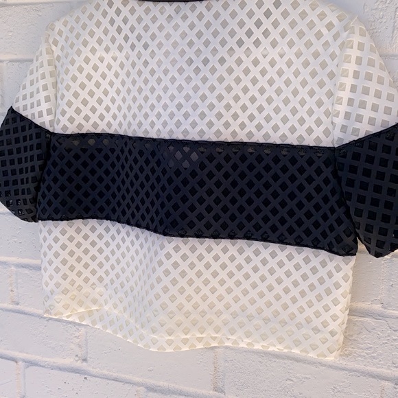 NWT Elizabeth and James Leda Lattice Laser Cut Mesh Crop Top L - Picture 6 of 8